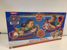 16 X BRAND NEW BOXED PAW PATROL SPLASH AND BLAST BATTLE BOATS IN 4 BOXES