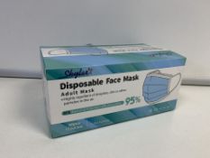 6 X BOXES OF 50 ADULT DISPOSABLE FACE MASKS