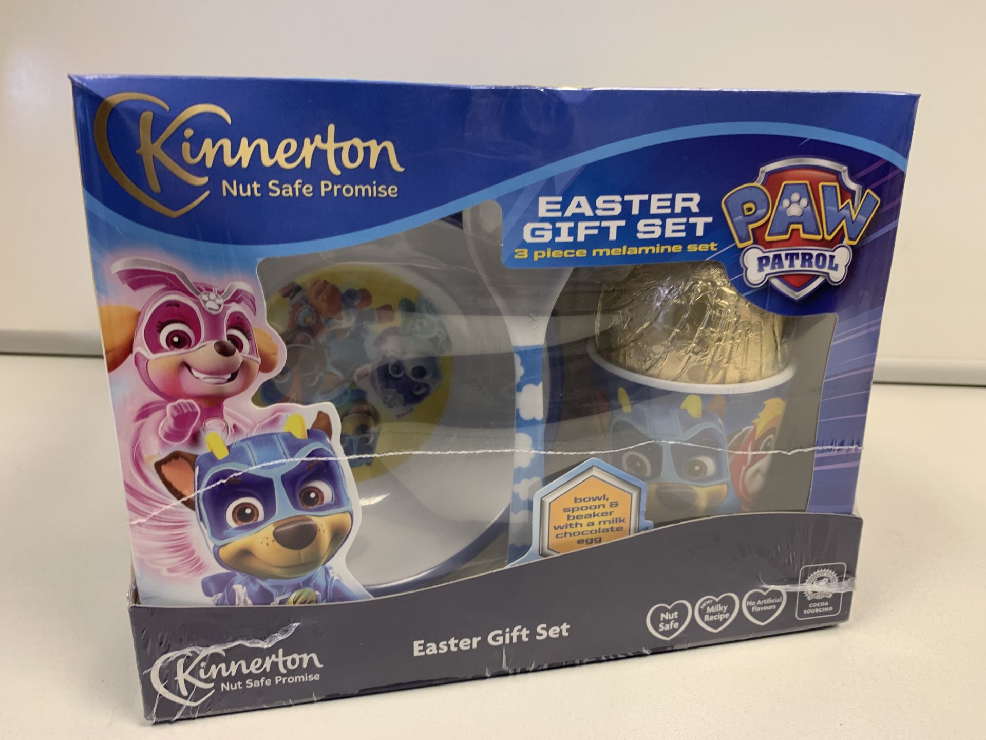 (NO VAT) 24 X BRAND NEW PAW PATROL EASTER 3 PIECE DINNER GIFT SETS WITH EASTER EGG