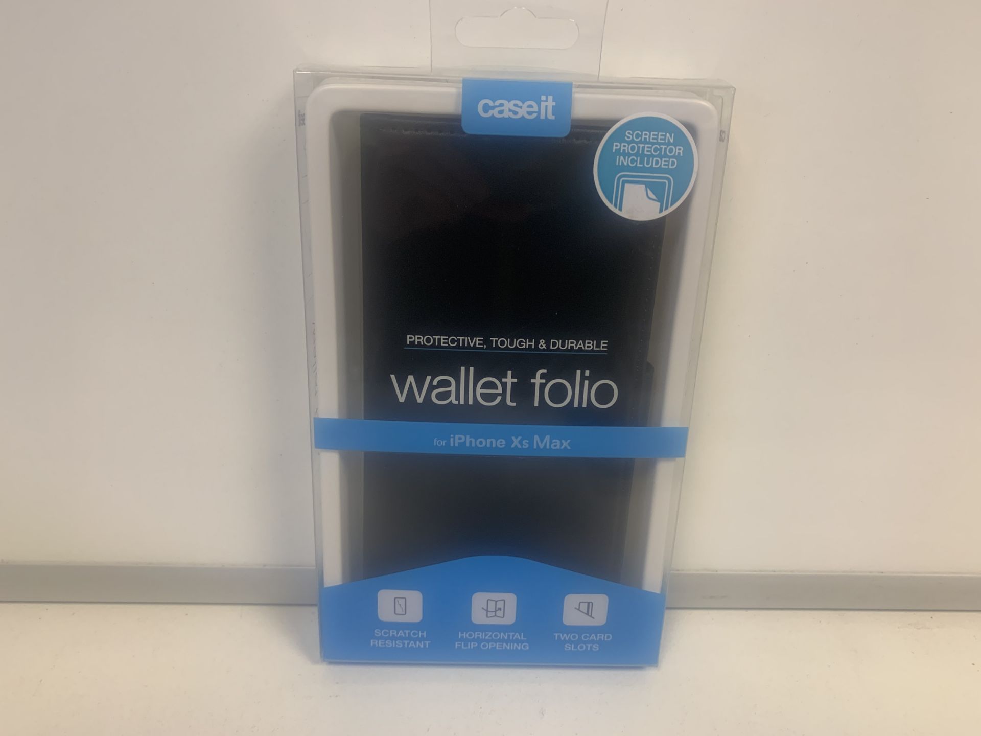 100 X BRAND NEW CASE IT WALLET FOLIO FOR IPHONE XS MAX WITH SCREEN PROTECTOR RRP £8 EACH