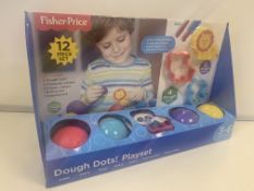 18 X BRAND NEW FISHER PRICE 12 PIECE DOUGH DOTS PLAYSETS IN 3 BOXES