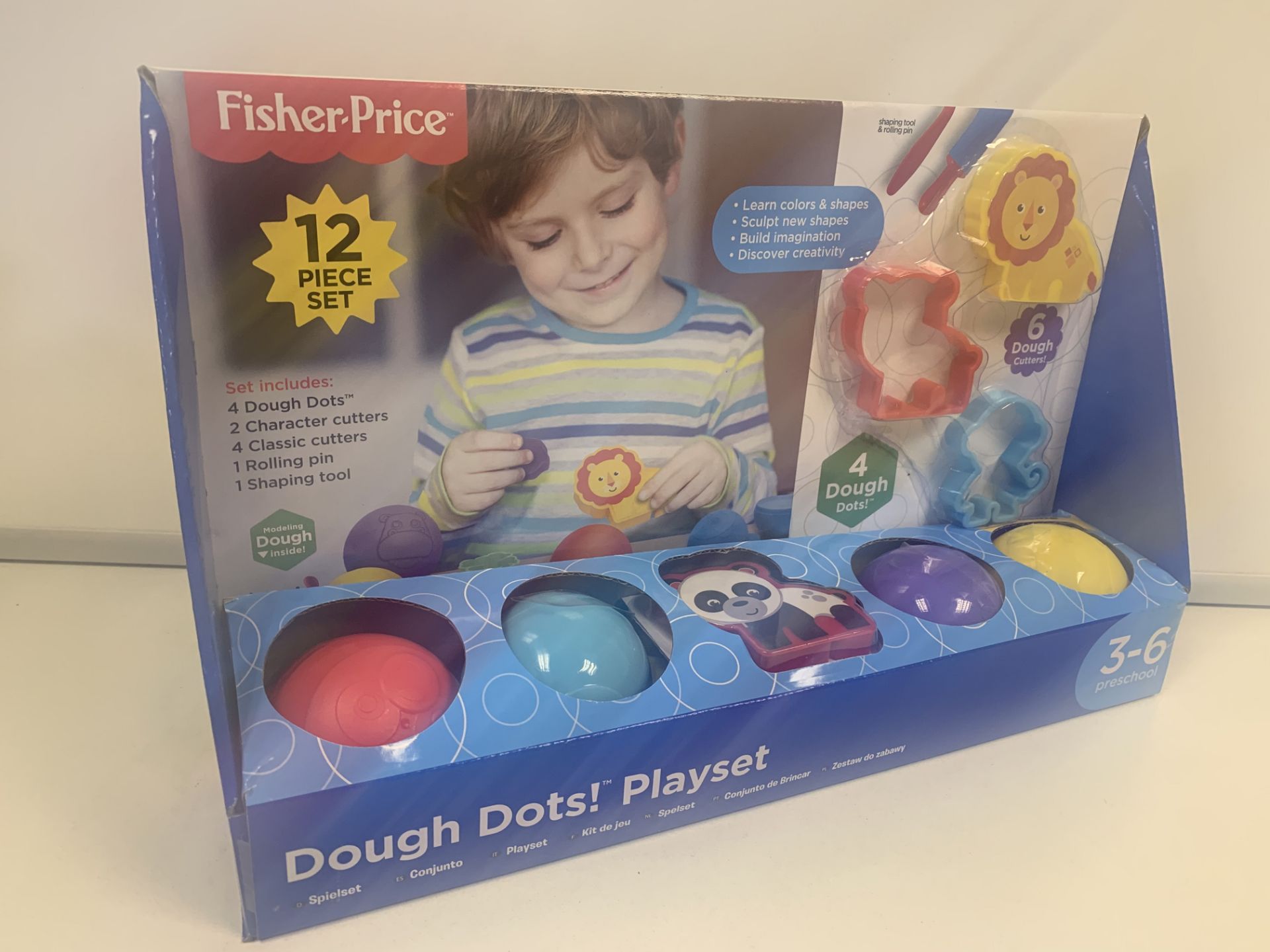 18 X BRAND NEW FISHER PRICE 12 PIECE DOUGH DOTS PLAYSETS IN 3 BOXES