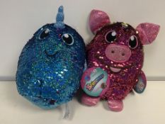 20 X MEDIUM SHIMMEEZ SEQUIN SOFT TOY