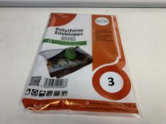100 X PACKS OF 3 POST SAFE POLYTHENE ENVELOPES SIZE 460MM X 430MM IN 5 BOXES