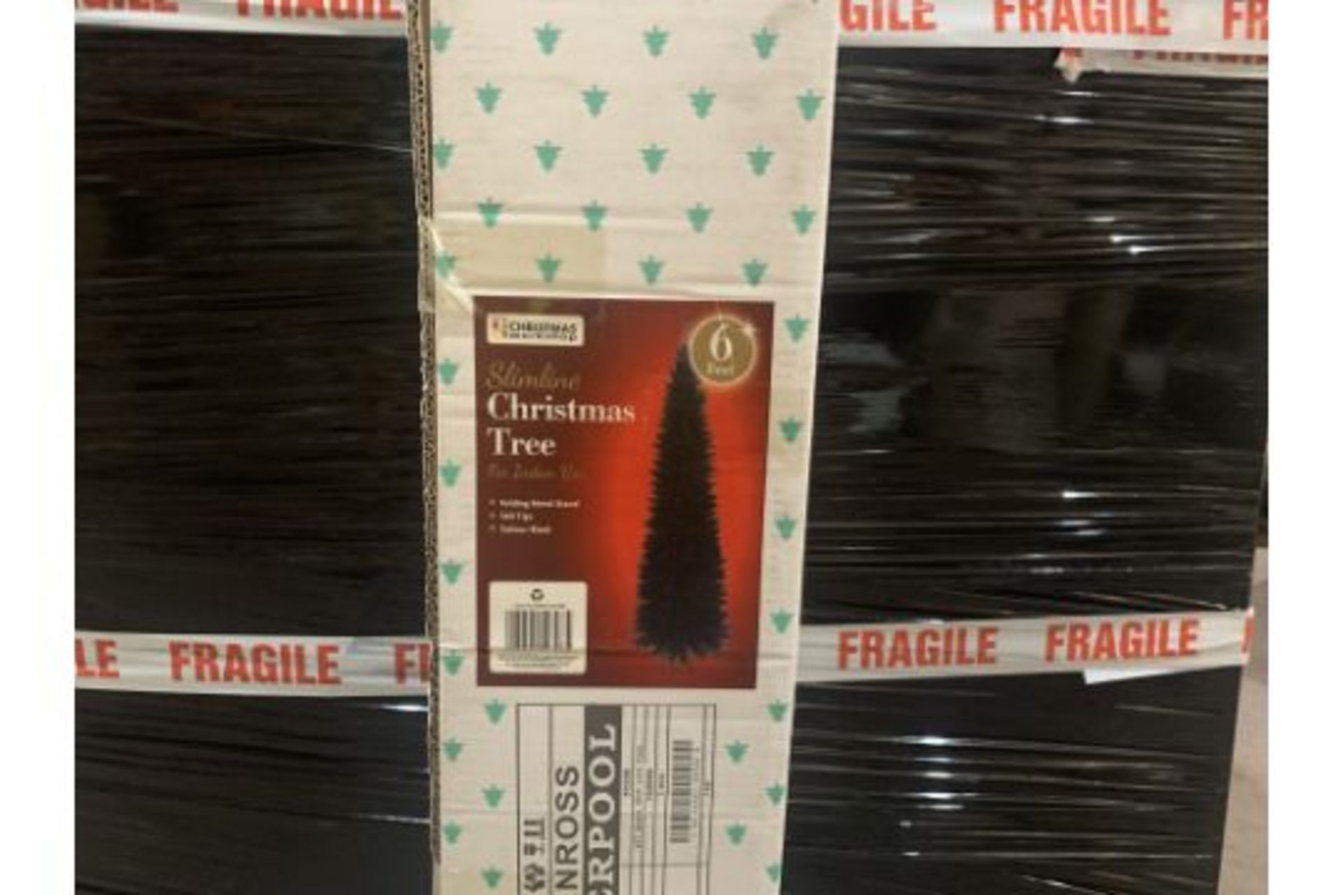 2 X 6FT SLIMLINE BLACK COLOURED CHRISTMAS TREES