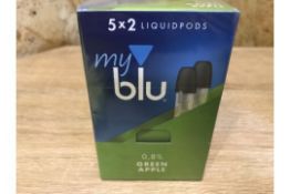 60 X New Sealed MyBlu Liquidpods GREEN APPLE 2 Pack 9MG Pod System - Vape