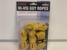 11 X PACKS OF 4 MILESTONE HI - VIS GUY ROPES