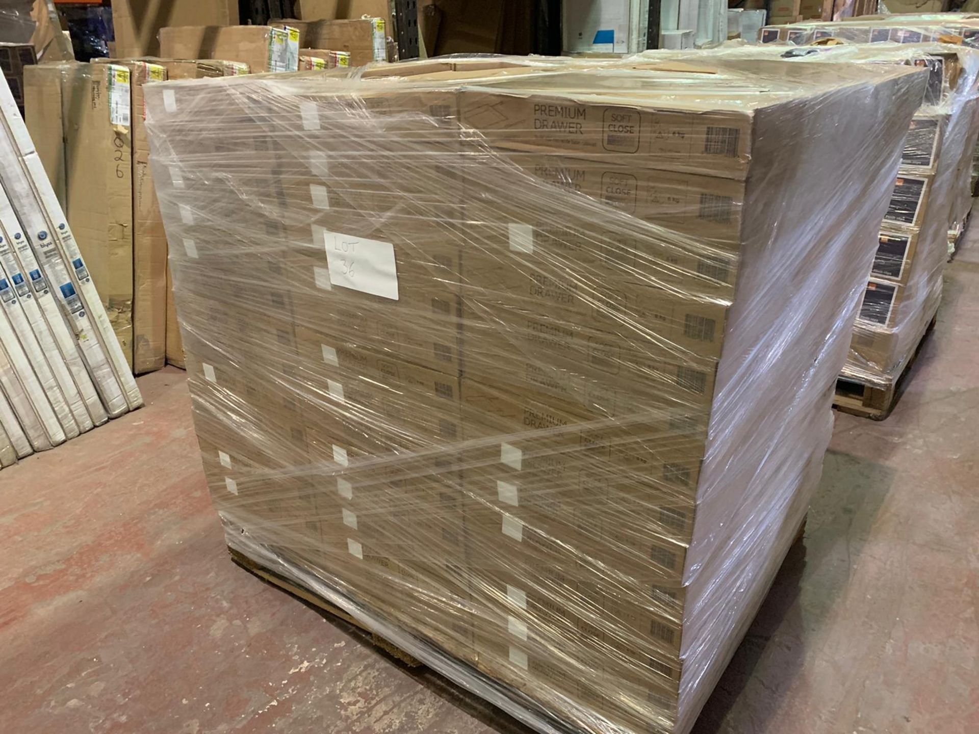 PALLET CONTAINING 32 X SOFT CLOSE PREMIUM PAN DRAWER TO FIT 500MM WIDE BASE CABINET SIZE W456 X D450 - Image 2 of 2