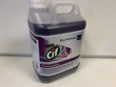 12 X BRAND NEW BOXED 5L CIF PROFESSIONAL 2 IN 1 KITCHEN CLEANER DISINFECTANT