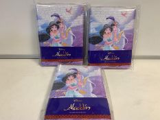 96 x BRAND NEW PACKAGED DISNEY ALADDIN SEQUIN NOTEBOOK. RRP £8.99 EACH