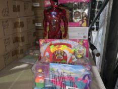 TOY LOT INCLUDING SHOPKINS SPPEDBOATS, SHOPKINS SMOOTHIE TRUCK, BIG FIG POWER RANGER, MASHER AND THE