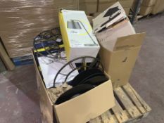 HALF PALLET OF CUSTOMER RETURNS INCLUDING HARRY TABLE LAMP, CLOCK,RAPID DIGITAL TYRE INFLATORS, ETC