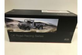 2 x BRAND NEW BOXED OFF ROAD RACING SERIES REMOTE CONTROL DIECAST MILITARY TRUCK 1:16