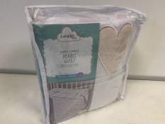 10 X BRAND NEW GEORGE BABY 100% COTTON 4 TOG COT AND COTBED HEART QUILTS IN 5 BOXES