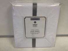 24 X BRAND NEW BOXED WEST PARK HOTEL LUXURY 200 THREAD COUNT 100% COTTON FLAT SHEETS IN 1 BOX