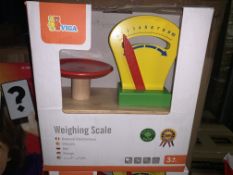 24 X BRAND NEW VIGA WOODEN WEIGHING SCALE TOYS IN 2 BOXES