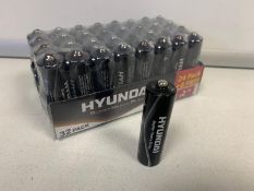 600 x PACKS OF 32 AA BATTERIES. PRICE MARKED AT £2.19 PER PACK. NOTE: PAST EXP DATE. SOME MAY HAVE