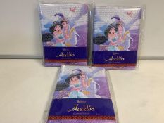 96 x BRAND NEW PACKAGED DISNEY ALADDIN SEQUIN NOTEBOOK. RRP £8.99 EACH