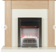 BRAND NEW BOXED Beldray Earlesworth 2kW Electric Fire Suite - Oak & Ivory. RRP £229.99. The