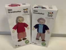 15 X BRAND NEW PLAN TOYS ASSORTED GRANDFATHER AND GRANDMOTHER DOLLS