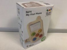 11 x BRAND NEW SUSTAINABLE PLAY WOODEN TOY PHONES