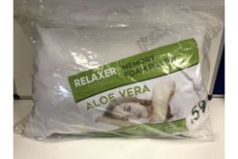 2 X BRAND NEW RELAXER ALOE VERA MEMORY FOAM PILLOWS RRP 0F EACH PILLOW £59.00