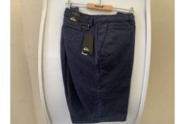 4 X BRAND NEW QUICKSILVER NIGHT BLUE SHORTS SIZE 36 RRP £220
