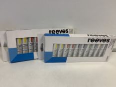 12 x BRAND NEW 12 PACK REEVES WATERCOLOUR PAINTS