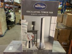 SILENTNIGHT OSCILLATING TOWER FAN WITH REMOTE CONTROL (TESTED WORKING)