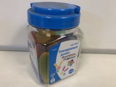 24 x BRAND NEW TRANSPARENT JUNIOR 36 PACK RAINBOW PEBBLES