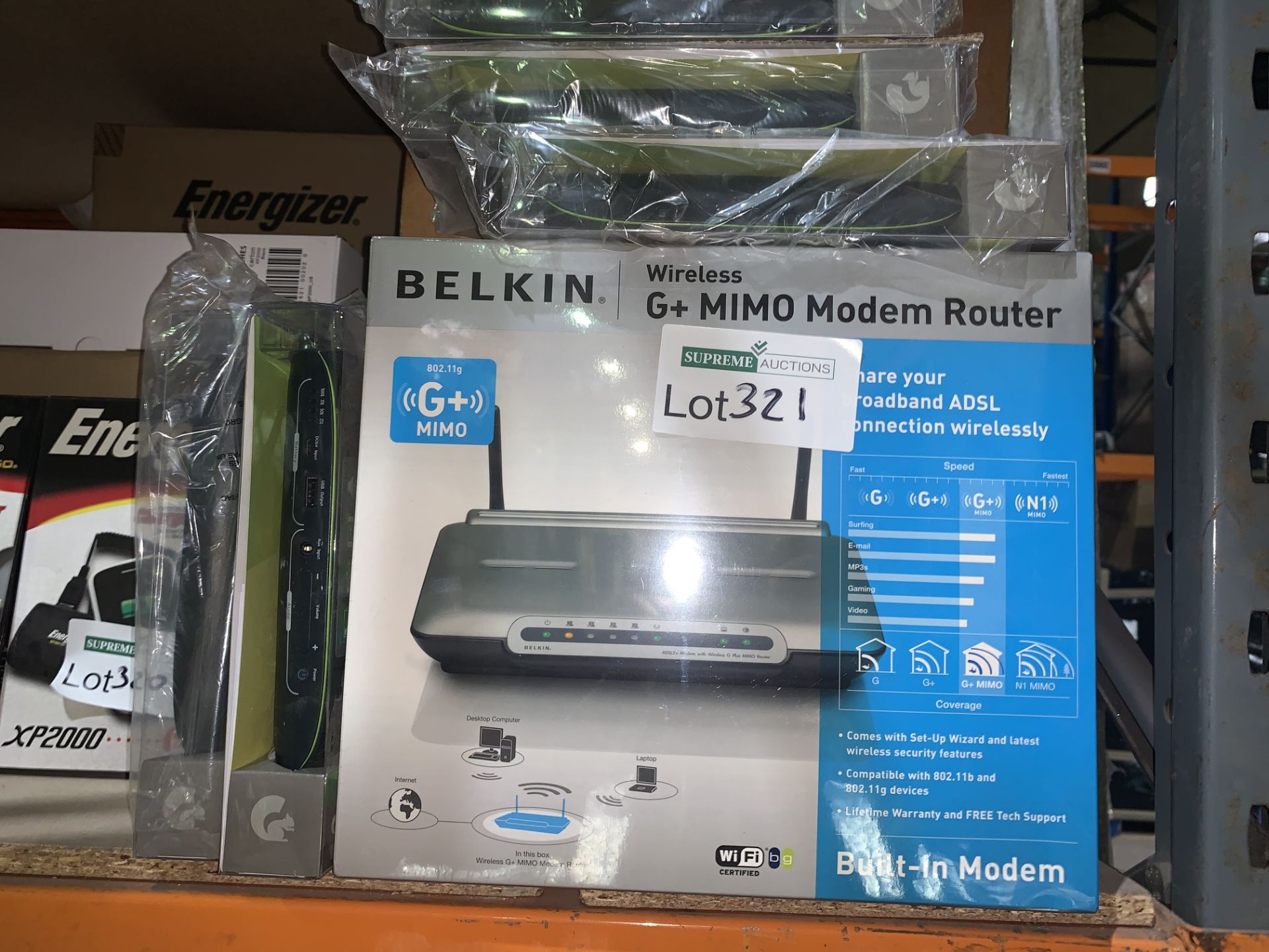 9 X BRAND NEW BELKIN WIRELESS G PLUS MIMO MODEM ROUTERS AND 6 X BRAND NEW GOODMANS PORTABLE