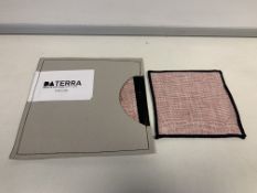 35 X BRAND NEW DATERRA PURE LINEN SET OF 4 COASTERS NILE RED INK RRP £15 EACH