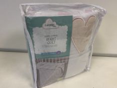 10 X BRAND NEW GEORGE BABY 100% COTTON 4 TOG COT AND COTBED HEART QUILTS IN 5 BOXES