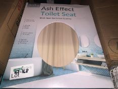2 x BRAND NEW BOXED ANIKA ASH EFFECT TOILET SEAT WITH ANTIBACTERIAL COATING
