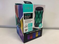 2 x BRAND NEW BOXED CRYSTAL PULSAR BLUETOOTH SPEAKERS - 360o MULTICOLOUR LIGHTSHOW