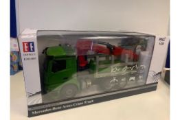 BRAND NEW BOXED MERCEDES-BENZ AROCS REMOTE CONTROL 1:20 CRANE TRUCK - GRAB OF THE GRAB JAW,