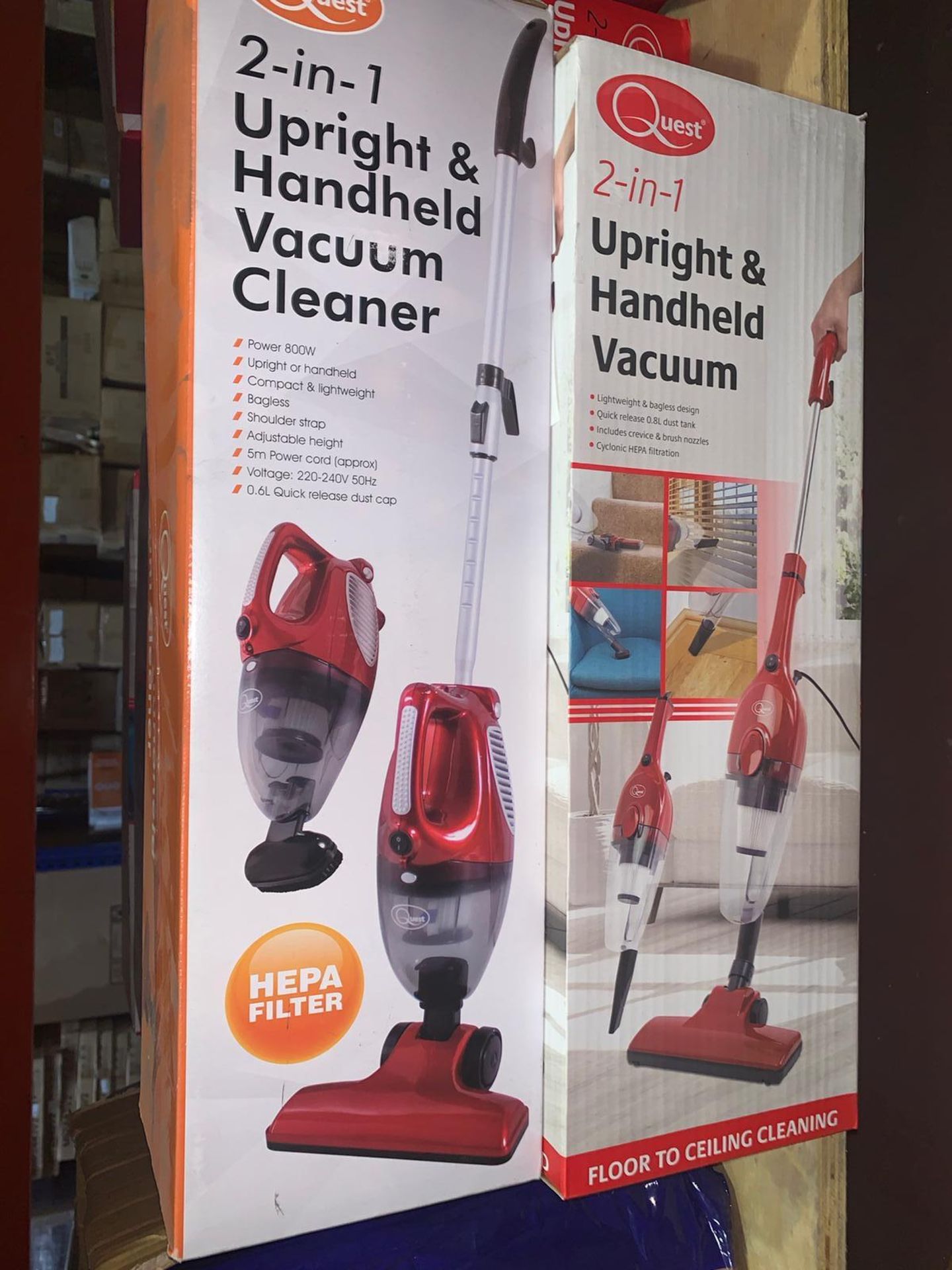 BRAND NEW QUEST 2 IN 1 UPRIGHT AND HANDHELD VACUUM CLEANERS