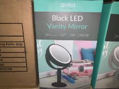 2 x BRAND NEW BOXED ANIKA BATHROOM BLACK LED VANITY MIRROR