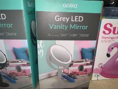 2 x BRAND NEW BOXED ANIKA BATHROOM GREY LED VANITY MIRROR