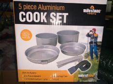 3 X BRAND NEW MILESTONE 5 PIECE ALUMINIUM COOK SETS