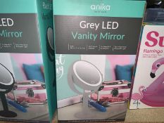 2 x BRAND NEW BOXED ANIKA BATHROOM GREY LED VANITY MIRROR
