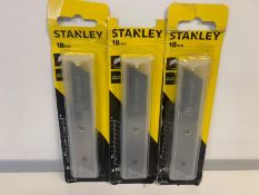 12 X BRAND NEW PACKS OF 10 18MM STANLEY REPLACEMENT BLADES