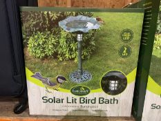 BRAND NEW GARDENKRAFT SOLAR LIT BIRD BATH