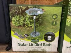 BRAND NEW GARDENKRAFT SOLAR LIT BIRD BATH