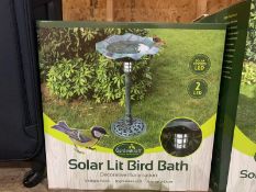 BRAND NEW GARDENKRAFT SOLAR LIT BIRD BATH