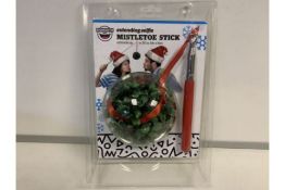 PALLET TO CONTAIN 300 x BRAND NEW BIGMOUTH INC EXTENDING SELFIE MISTLETOE STICK - EXTENDS UP TO 30
