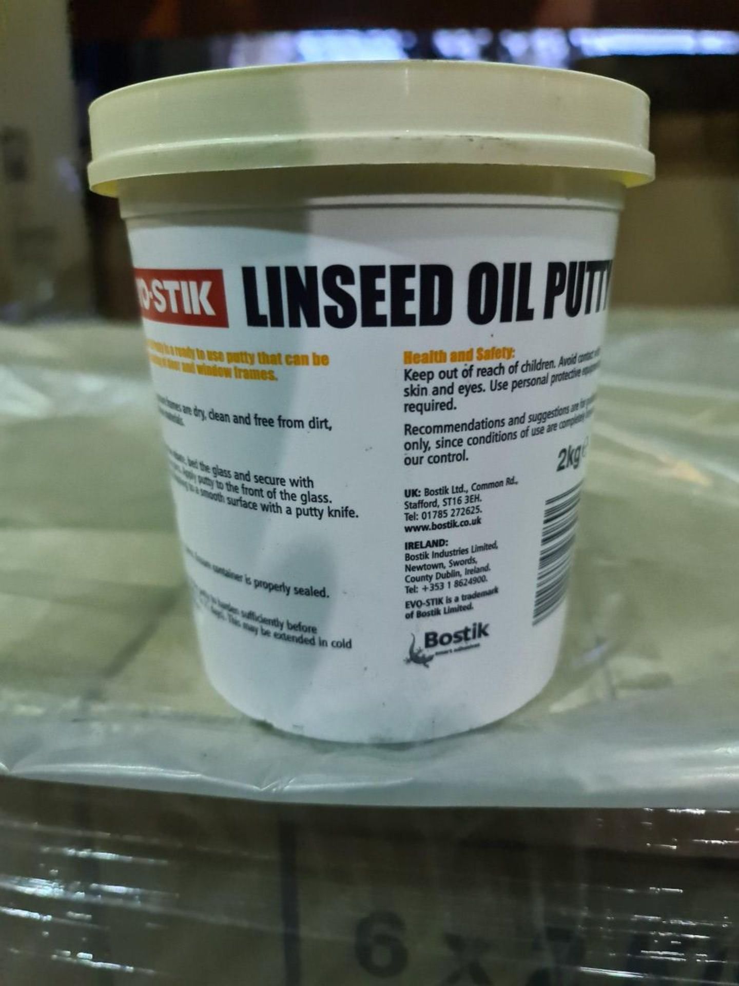 PALLET TO CONTAIN 120 x ECOSTIK NEATURAL LINSEED OIL PUTTY 2KG - NATURAL - Image 2 of 2