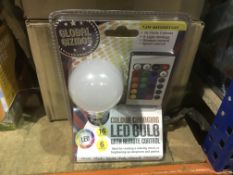 7 X GLOBAL GIZMOS COLOUR CHANGING LED BULBS WITH REMOTE CONTROL