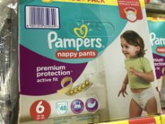 5 X BRAND NEW PAMPERS 48 JUMBO PACK NAPPY PANTS SIZE 6