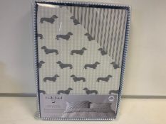 BRAND NEW EMILY BOND DOUBLE DUVET COVER WITH DACHSHUND DETAIL COLOUR GREY RRP £80